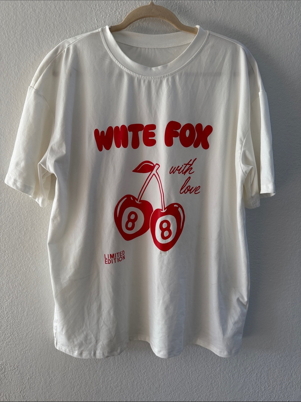 Oversized White Fox “With Love”